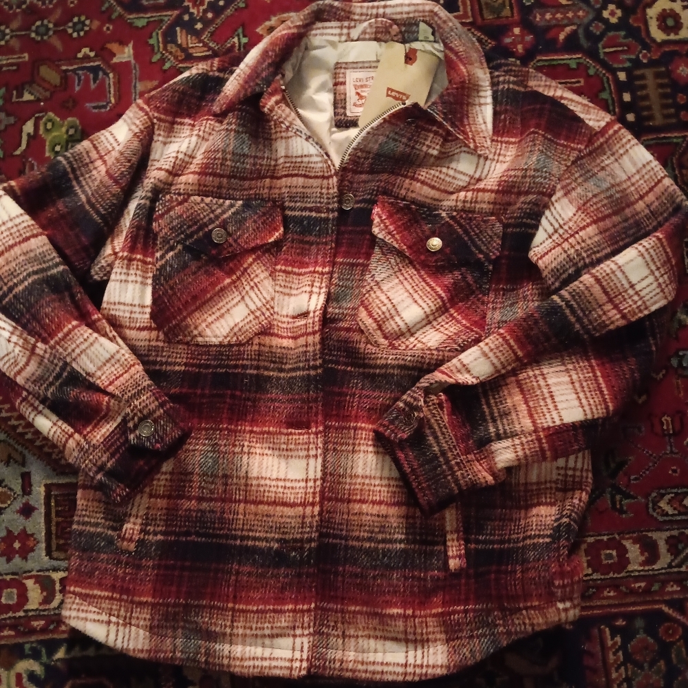 Levi's Red and Brown Plaid Jacket